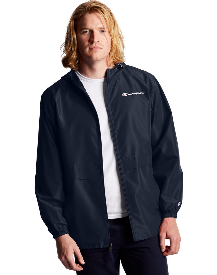 Champion Jas Heren - Donkerblauw - Full Zip Script Logo ( 309548-IRB )